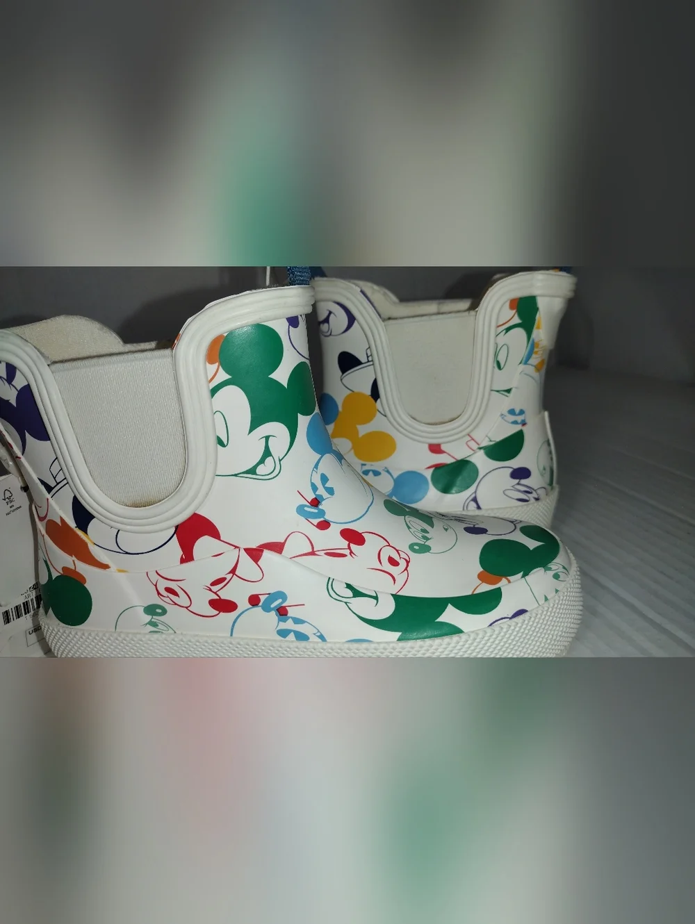 Zara Disney Kids' Mickey & Friends Multicolor Slip-On Rain Boots Size 8